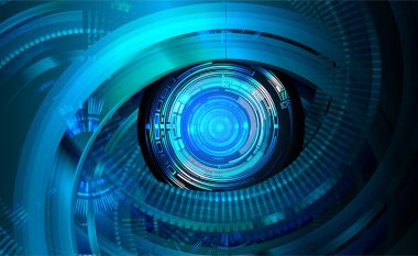 göz siber devre gelecek teknoloji konsepti arka plan, küresel soyut arkaplan