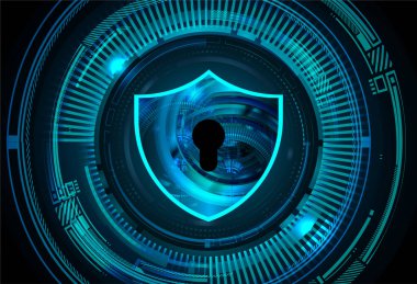 anahtar deliği ile arkaplan vektör illüstrasyonu, dijital güvenlik kavramı