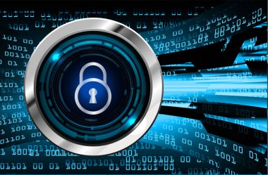 Sayısal arkaplan ve siber güvenlik konusunda kapatılmış asma kilit