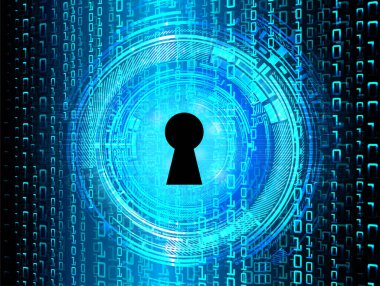 anahtar deliği ile arkaplan vektör illüstrasyonu, dijital güvenlik kavramı