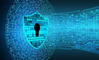 anahtar deliği ile arkaplan vektör illüstrasyonu, dijital güvenlik kavramı