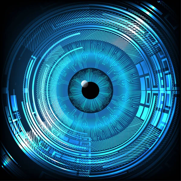 Eye Cyber Circuit Future Technology Concept Background — Stock Vector