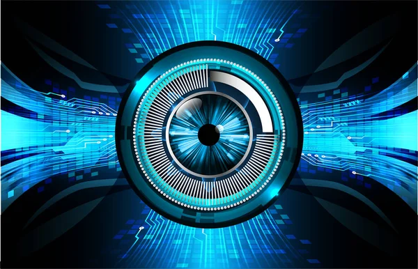Occhio Cyber Circuito Futuro Concetto Tecnologia Sfondo Sfondo Sferico Astratto — Vettoriale Stock