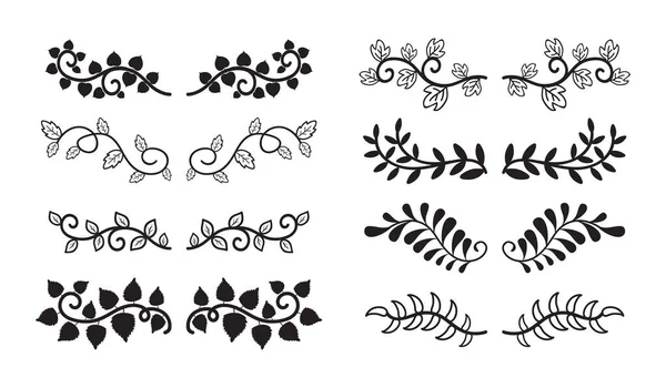 Ensemble Éléments Floraux Vectoriels Pour Votre Design — Image vectorielle