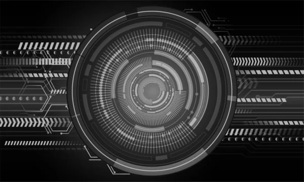 目のサイバー回路未来技術の概念背景球面抽象的背景 — ストックベクタ