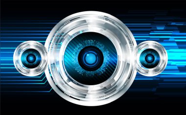 göz siber devre gelecek teknoloji konsepti arka plan, küresel soyut arkaplan