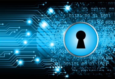 anahtar deliği ile arkaplan vektör illüstrasyonu, dijital güvenlik kavramı