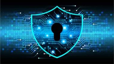 anahtar deliği ile arkaplan vektör illüstrasyonu, dijital güvenlik kavramı