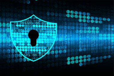 Sayısal arkaplan ve siber güvenlik konusunda kapatılmış asma kilit