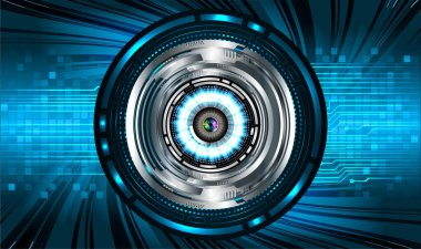 göz siber devre gelecek teknoloji konsepti arka plan, küresel soyut arkaplan