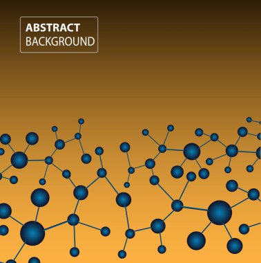 Molekül ve moleküllerle soyut vektör arkaplanı.