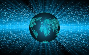 mavi renkli modern dijital duvar kağıdı, teknoloji konsepti