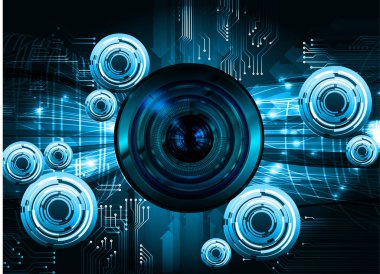 göz siber devre gelecek teknoloji konsepti arka plan, küresel soyut arkaplan