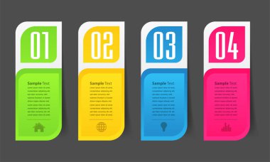 Web sitesi, bilgisayar grafiği, teknoloji ve internet için renkli modern metin kutusu şablonu, afiş