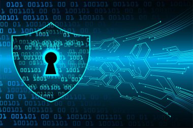 anahtar deliği ile arkaplan vektör illüstrasyonu, dijital güvenlik kavramı