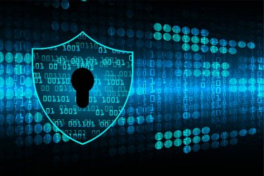 anahtar deliği ile arkaplan vektör illüstrasyonu, dijital güvenlik kavramı