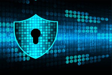 anahtar deliği ile arkaplan vektör illüstrasyonu, dijital güvenlik kavramı