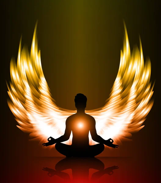 yoga meditasyon silueti siyah arkaplanda