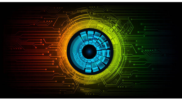 eye cyber circuit future technology concept background