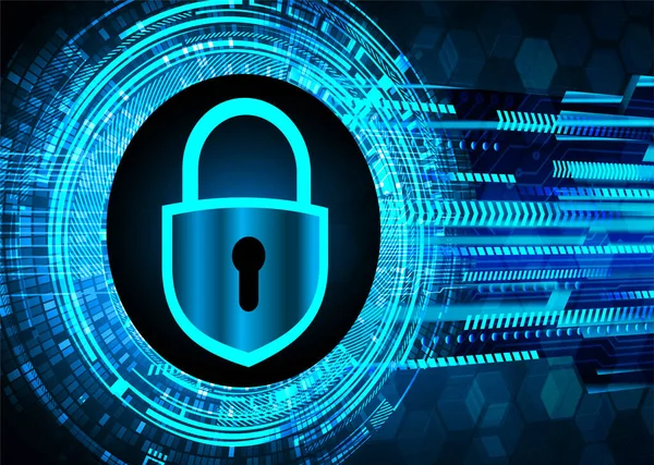 Sayısal arkaplan ve siber güvenlik konusunda kapatılmış asma kilit