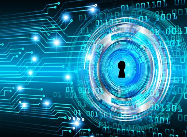 anahtar deliği ile arkaplan vektör illüstrasyonu, dijital güvenlik kavramı