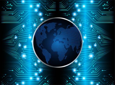 mavi renkli modern dijital duvar kağıdı, teknoloji konsepti