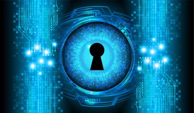 anahtar deliği ile arkaplan vektör illüstrasyonu, dijital güvenlik kavramı