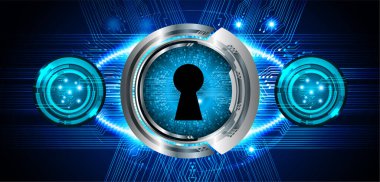 anahtar deliği ile arkaplan vektör illüstrasyonu, dijital güvenlik kavramı