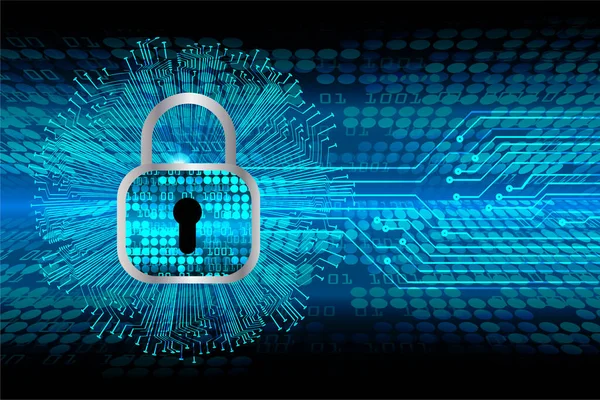Sayısal arkaplan ve siber güvenlik konusunda kapatılmış asma kilit