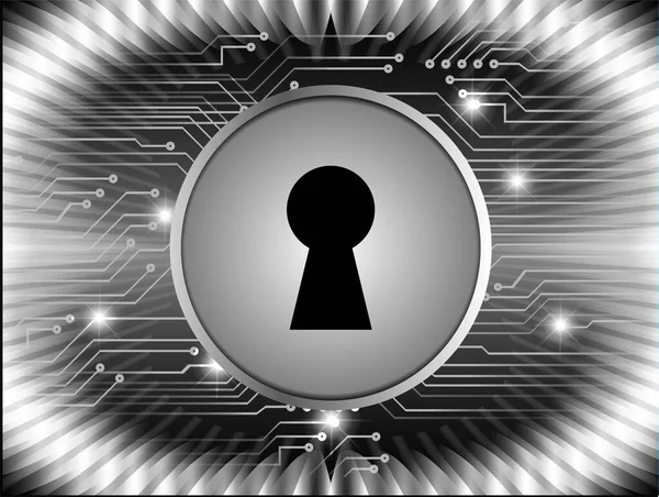 Anahtar Deliği Ile Arkaplan Vektör Illüstrasyonu Dijital Güvenlik Kavramı — Stok Vektör