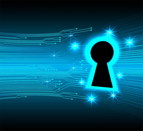 Background Vector Illustration Keyhole Digital Security Concept — Stock Vector