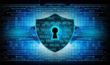 anahtar deliği ile arkaplan vektör illüstrasyonu, dijital güvenlik kavramı