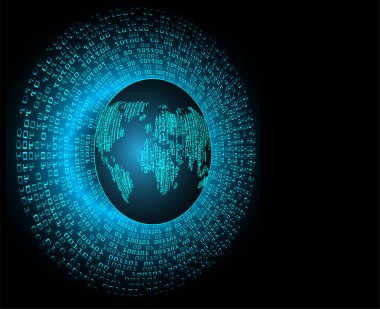 Küre ve ikili kodlu soyut arkaplan