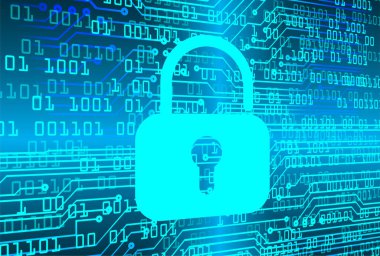 Sayısal arkaplan ve siber güvenlik konusunda kapatılmış asma kilit