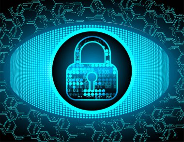 Sayısal arkaplan ve siber güvenlik konusunda kapatılmış asma kilit