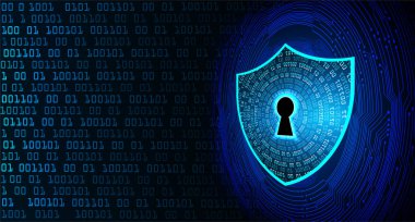 anahtar deliği ile arkaplan vektör illüstrasyonu, dijital güvenlik kavramı