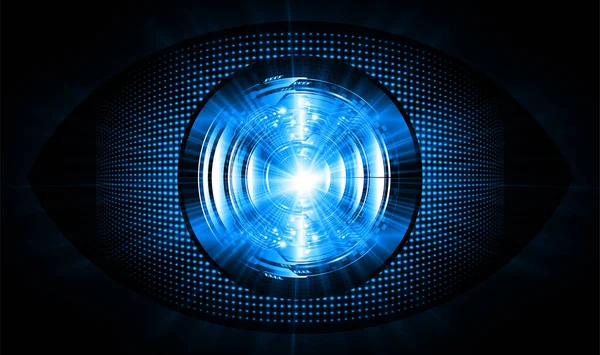 Blaues Auge Cyber Schaltung Zukunft Technologie Konzept — Stockvektor