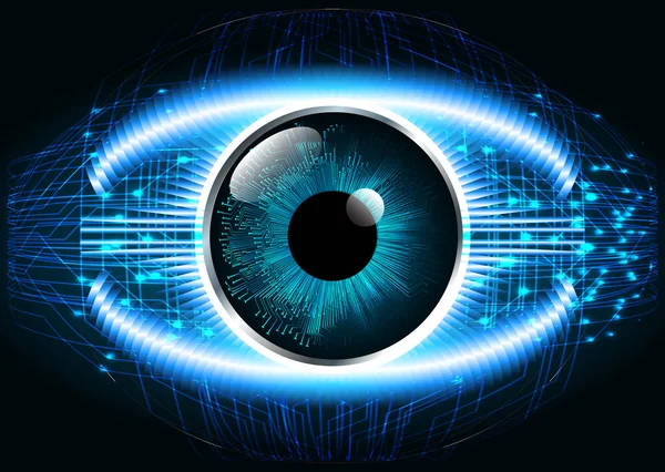 Auge Cyber Schaltung Zukunft Technologie Konzept Hintergrund Sphärische Abstrakte Hintergrund — Stockvektor