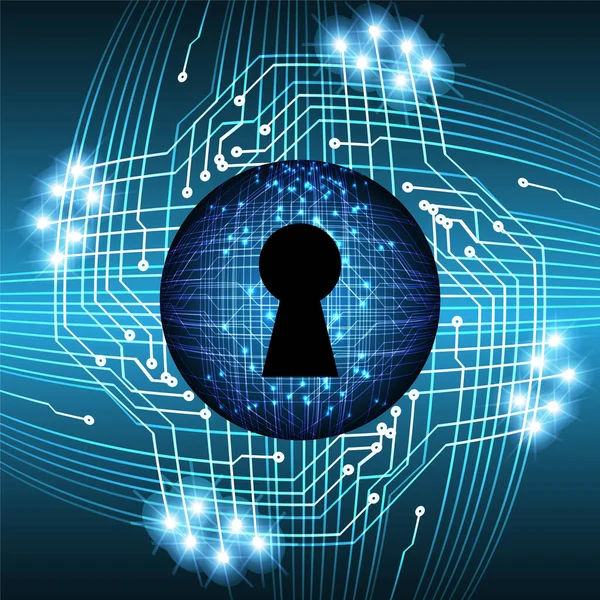 anahtar deliği ile arkaplan vektör illüstrasyonu, dijital güvenlik kavramı