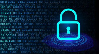 Dolabı olan arka plan vektör illüstrasyonu, dijital güvenlik kavramı