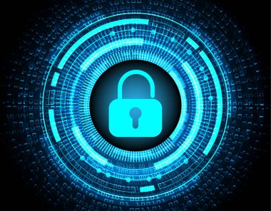 Dolabı olan arka plan vektör illüstrasyonu, dijital güvenlik kavramı