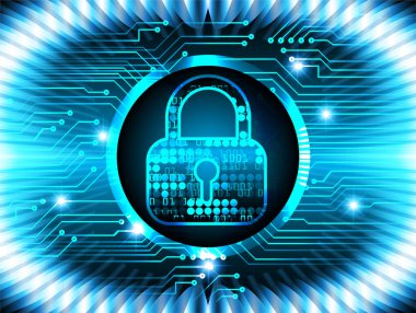 Dolap ve dijital güvenlik kavramına sahip fütüristik arka plan