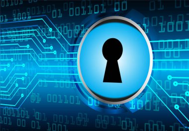 anahtar deliği ile arkaplan vektör illüstrasyonu, dijital güvenlik kavramı