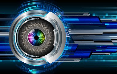 göz siber devre gelecek teknoloji konsepti arka plan, küresel soyut arkaplan