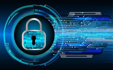 Dolap ve dijital güvenlik kavramına sahip fütüristik arka plan