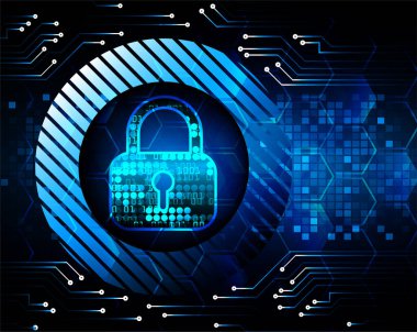 Dolabı olan arka plan vektör illüstrasyonu, dijital güvenlik kavramı