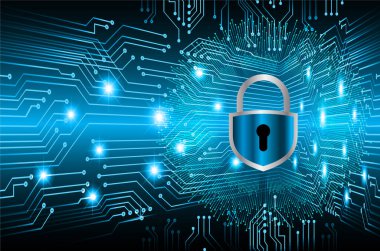 Dolabı olan arka plan vektör illüstrasyonu, dijital güvenlik kavramı