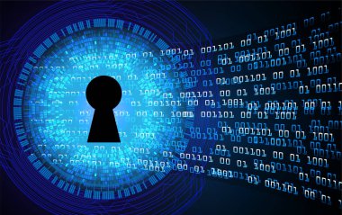 anahtar deliği ile arkaplan vektör illüstrasyonu, dijital güvenlik kavramı