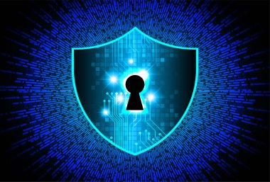 anahtar deliği ile arkaplan vektör illüstrasyonu, dijital güvenlik kavramı