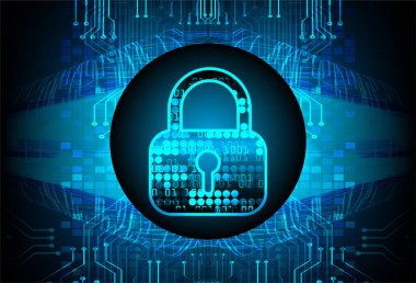 Dolabı olan arka plan vektör illüstrasyonu, dijital güvenlik kavramı